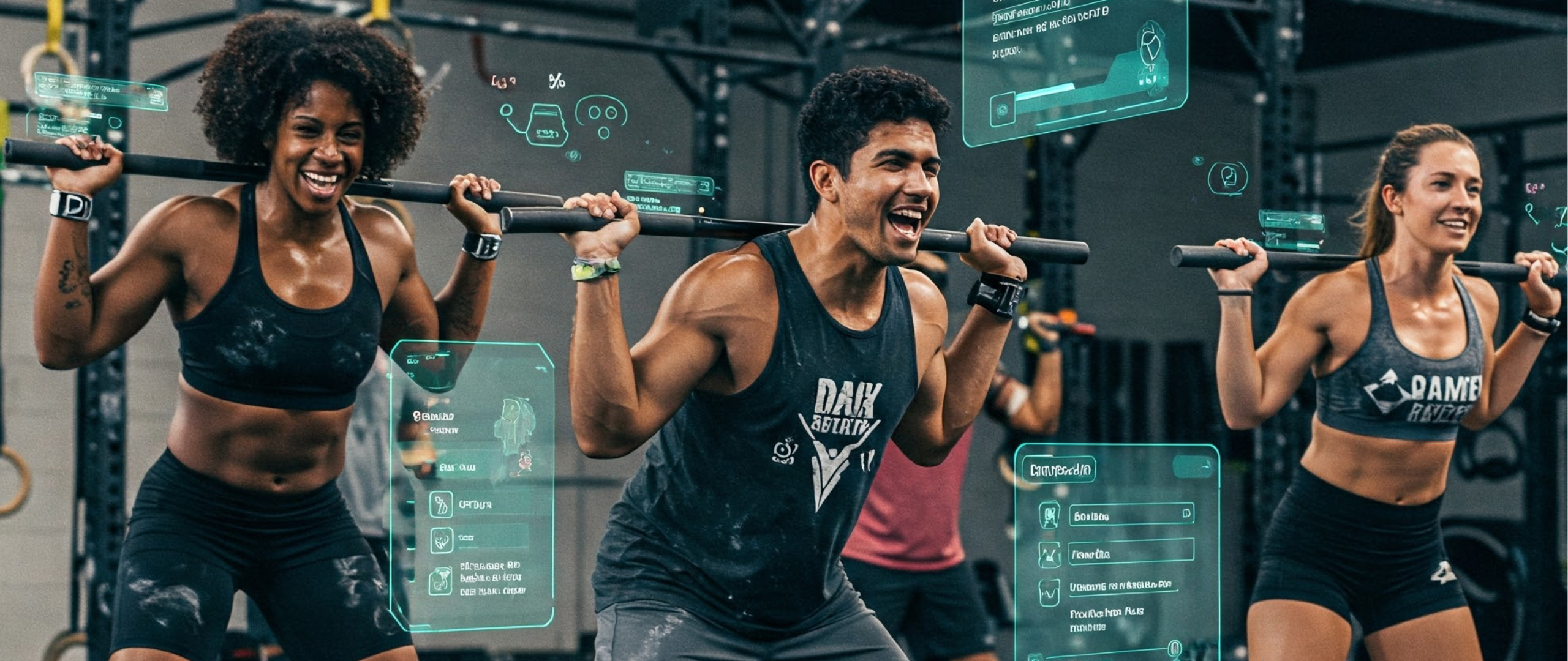 pessoas fazendo exercício de musculação